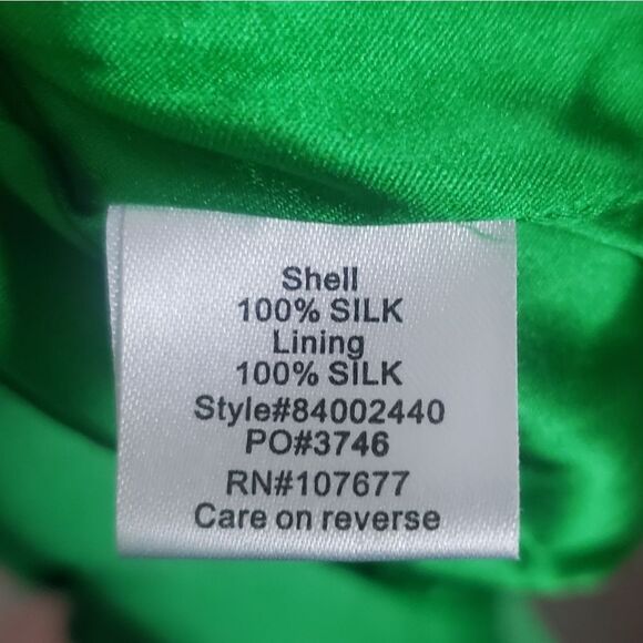 Alice + Olivia Green Silk One Shoulder Draped Ruched Dress - Picture 4 of 4